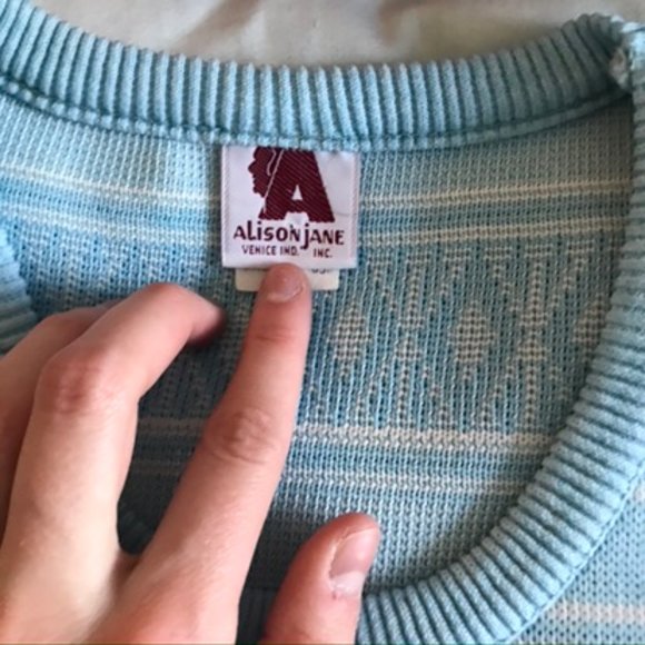 60s Vintage 3 Piece Light Blue and White set - Picture 7 of 8